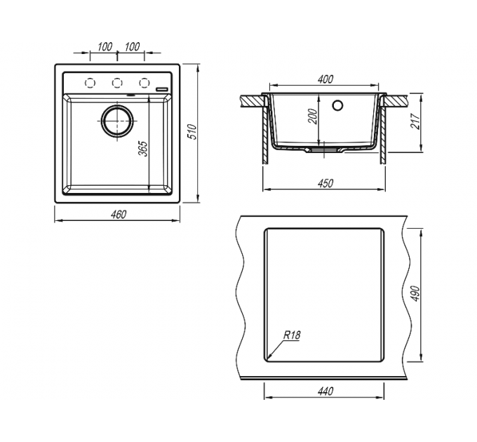 Мойка Florentina Липси 460 песочный
