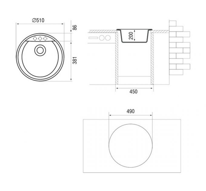 Мойка Longran Amanda AMG510 - 54 Truffle