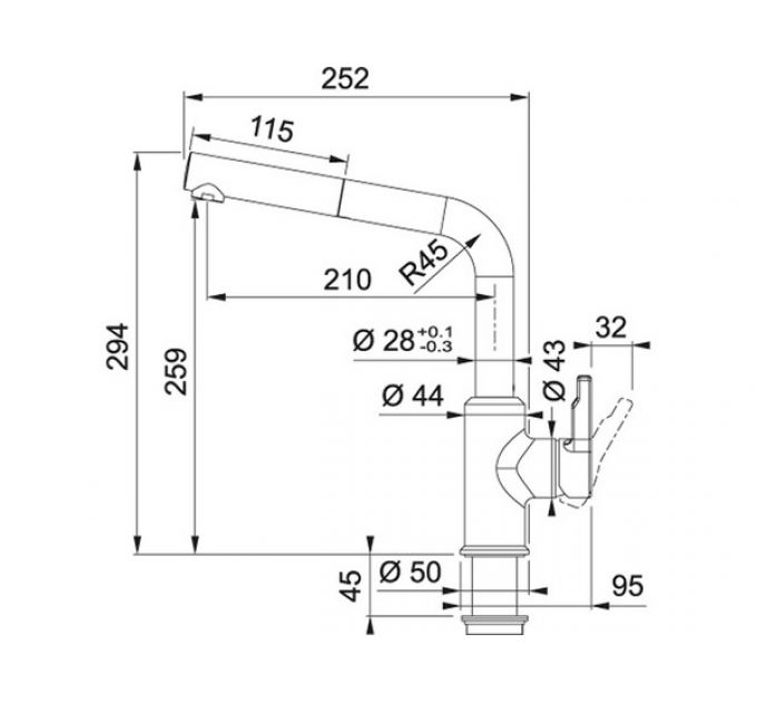 Смеситель Franke Urban с выдвижным шлангом, белый (115.0595.088)