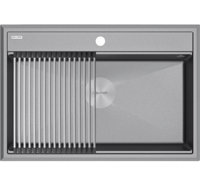 Мойка Paulmark Stepia 80 PM117551-GRM, серый металлик