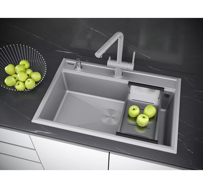 Мойка Paulmark Stepia 80 PM117551-GRM, серый металлик