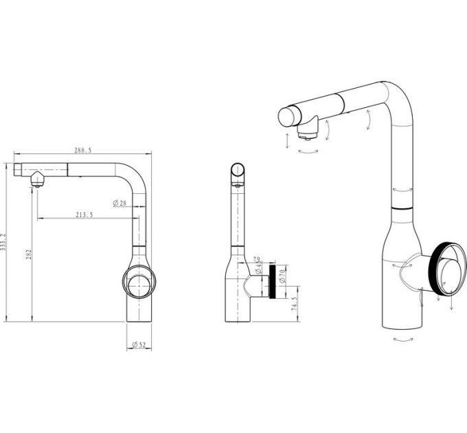 Смеситель Paulmark Urban Ur213104-AN (401), антрацит