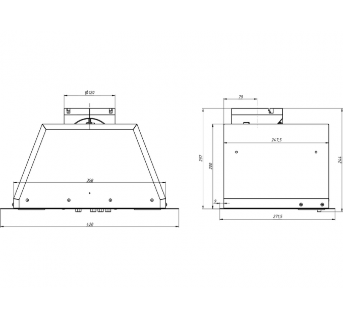 Вытяжка Elikor Flat 42П-430-К3Д белый/хром