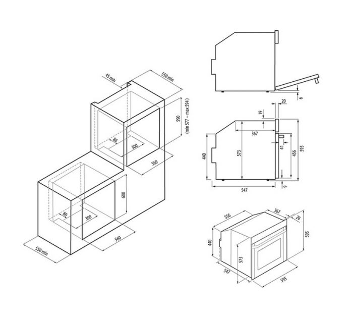 Духовой шкаф KRONA MAGNETE 60 BL/BL