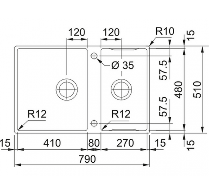 Мойка Franke BWX 220-41-27, вентиль-автомат, шлифованная (127.0579.559)