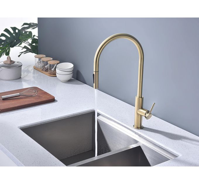 Смеситель Paulmark Senso Se215180-LG (SBG), светлое золото