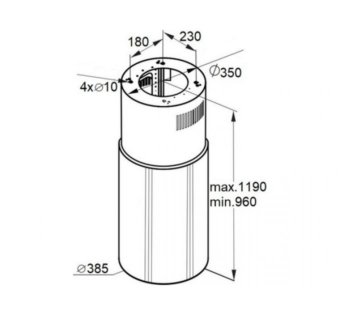 Вытяжка MAUNFELD EDELWEISS 39 ISLA белый