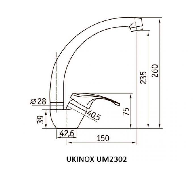 Смеситель Ukinox UM2302 STCR
