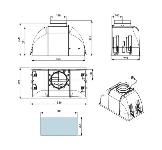 Вытяжка Falmec GRUPPO INCASSO MURANO 50
