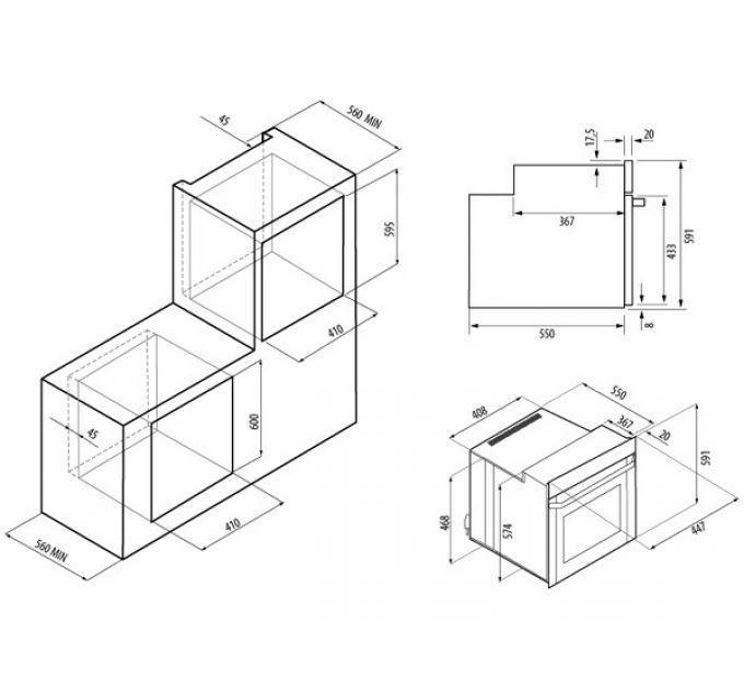 Духовой шкаф KRONA CORRENTE 45 WH