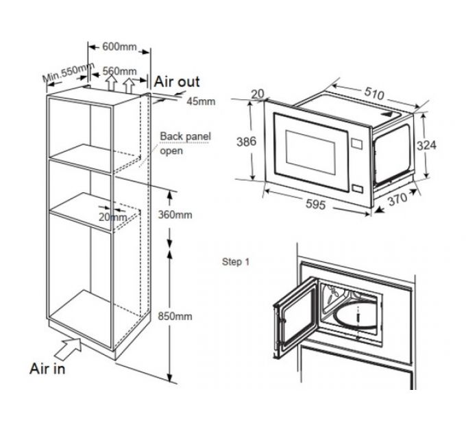 СВЧ - печь MEFERI MMO6028BK COMFORT PLUS