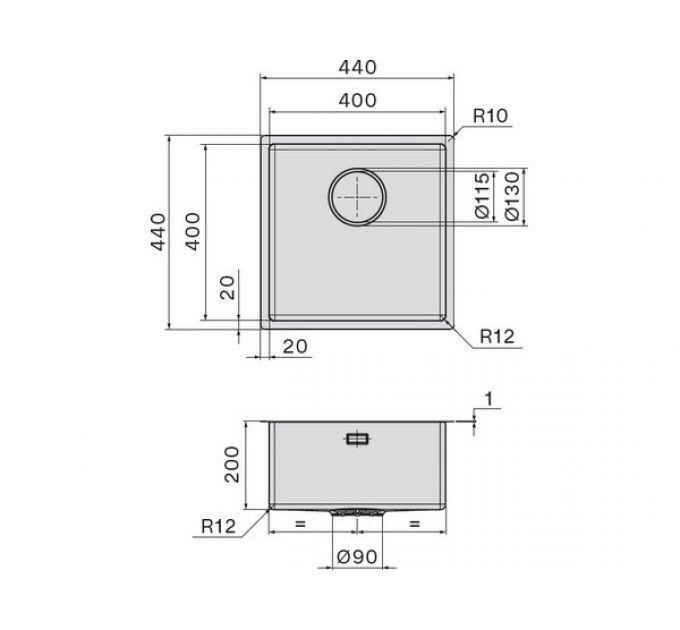 Мойка Falmec Como 40 (врезной монтаж)