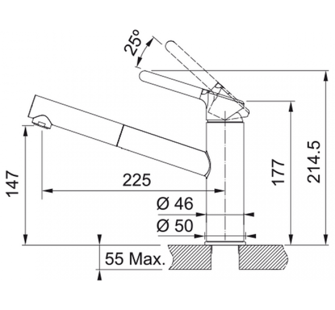 Смеситель Franke Orbit с выдвижным шлангом, хром/бежевый (115.0623.136)