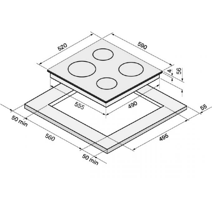 Варочная панель KRONA MAGIER 60 BL 4BTK индукционная