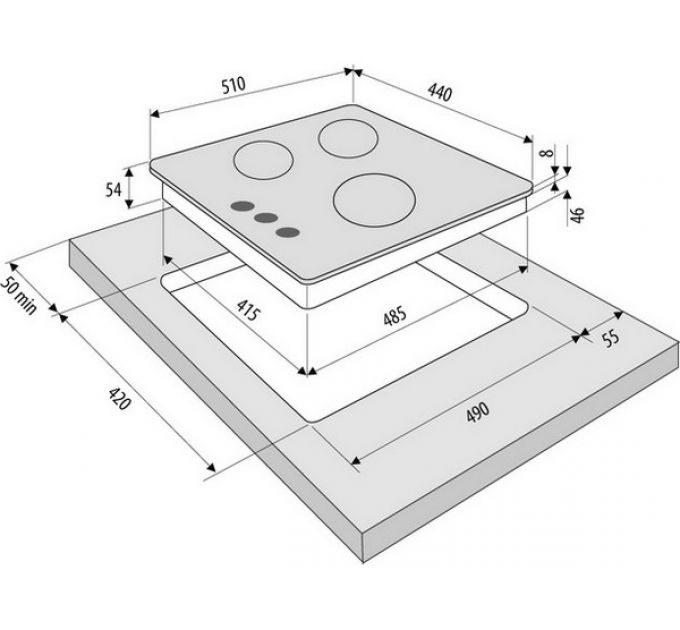 Варочная панель KRONA CORNIOLA 45 BL газовая