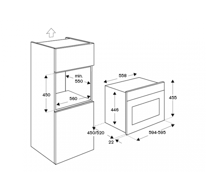 Духовой шкаф Bertazzoni F457MODVTZ компактный с паром