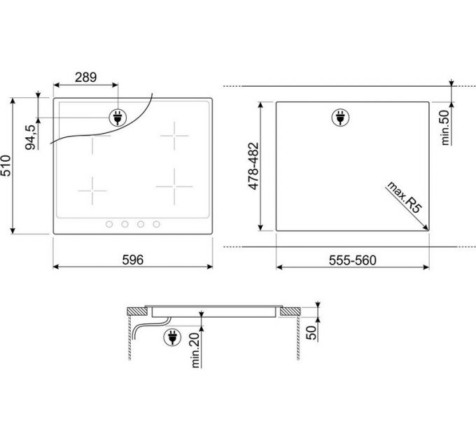 Варочная панель SMEG SI964PM индукционная