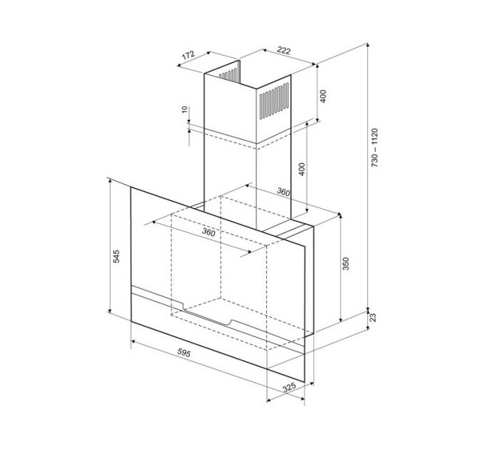 Вытяжка KRONA DOMENIKA 600 black/inox S