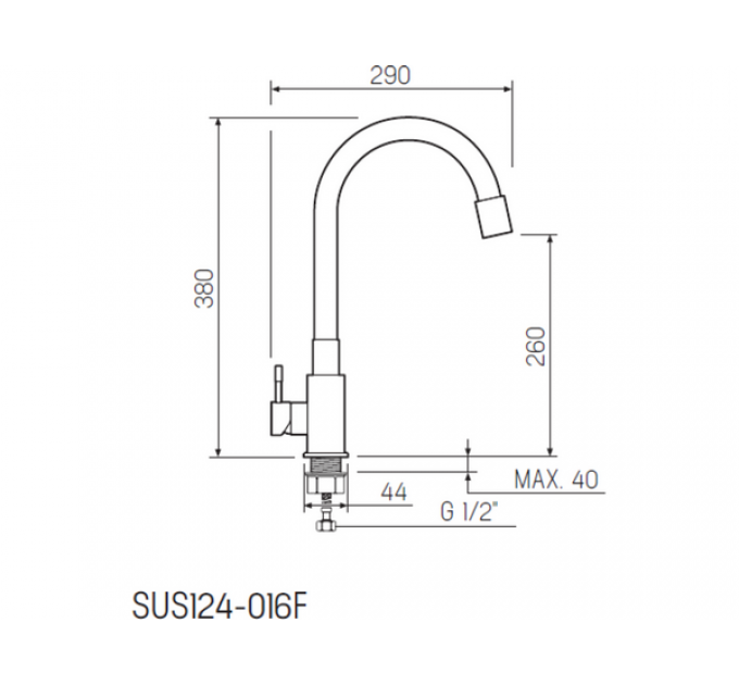 Смеситель Handmade SUS124W-016F, белый/нерж.сталь