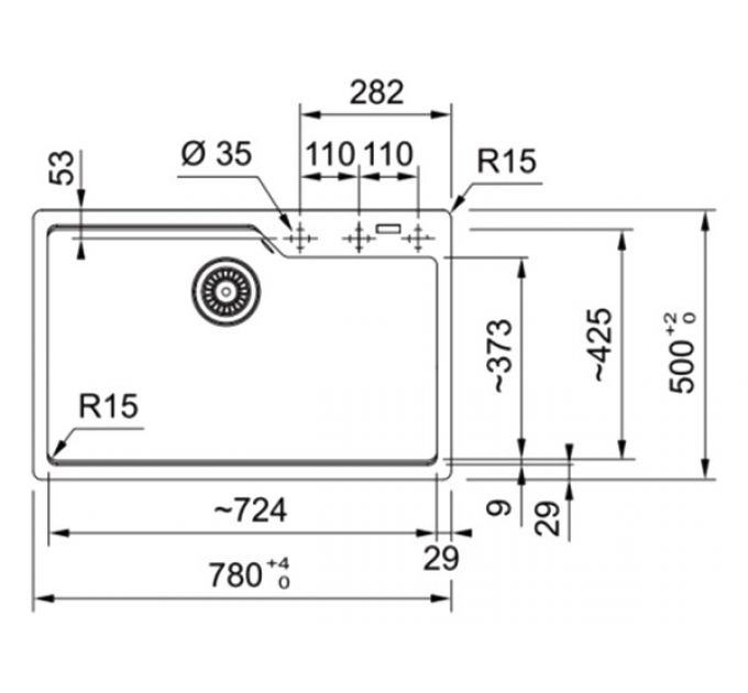 Мойка Franke UBG 610-72, оникс, стоп-вент. (114.0741.504)