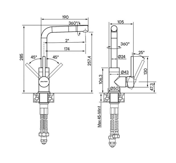 Смеситель Paulmark Honner Ho212018-CR, хром