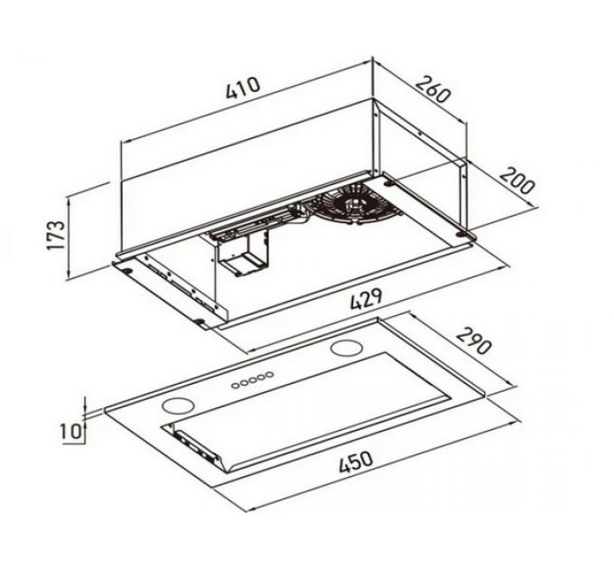 Вытяжка MEFERI INBOX45WH LIGHT