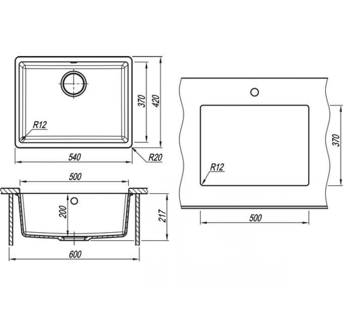 Мойка Florentina Мадена 500 жасмин