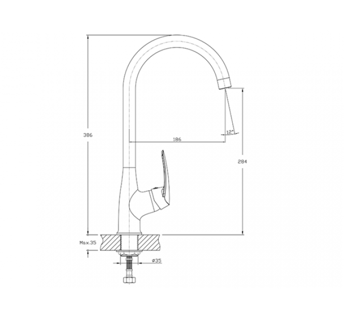 Смеситель GranFest GF-Z-3424 черный 308