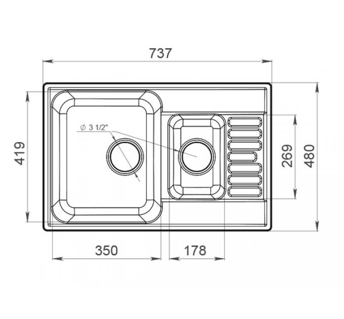 Мойка GRANFEST GF-Z21K черный