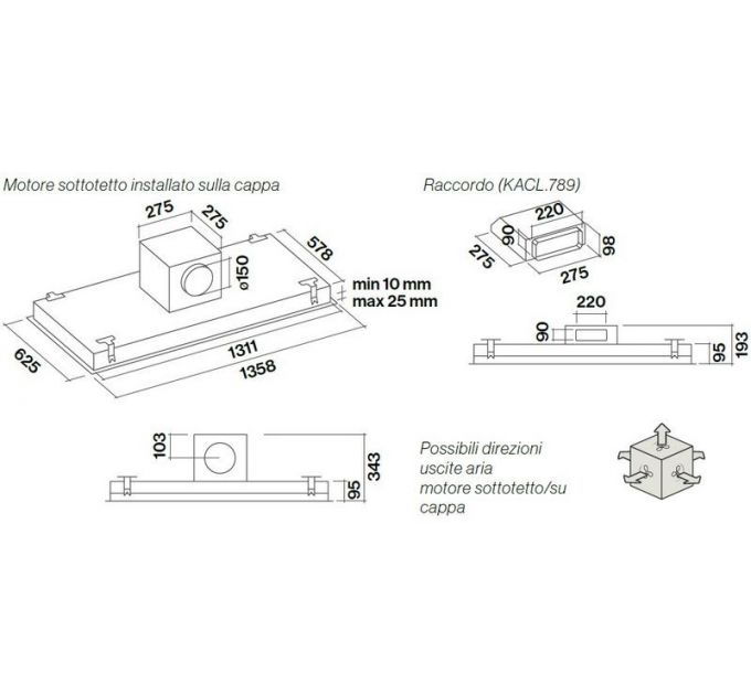 Вытяжка Falmec NUVOLA IS STEEL 140
