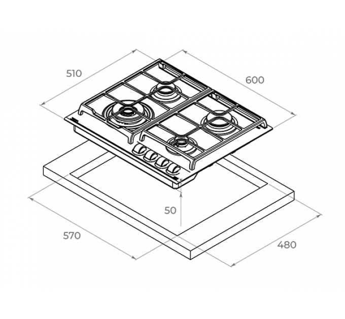 Варочная панель Teka GZC 64300 XBN BLACK (112570034) газовая