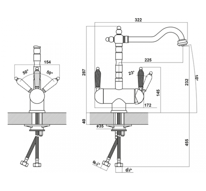 Смеситель Florentina Ария графит