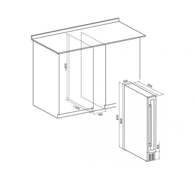 Винный шкаф Kuppersberg RBW 15 встраиваемый
