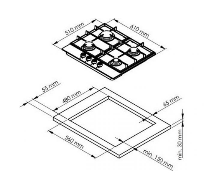 Варочная панель Jacky's JH GI631W газовая
