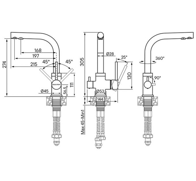 Смеситель Paulmark Essen Es213011-WH (431TW), белый матовый