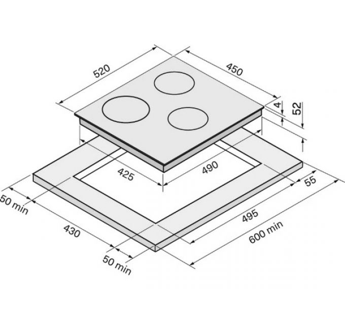 Варочная панель KRONA OMBRA 45 BL индукционная