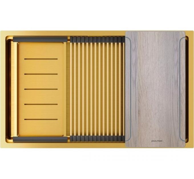 Мойка Paulmark Next-multi sink 74 uni PM787445-BG, брашированное золото