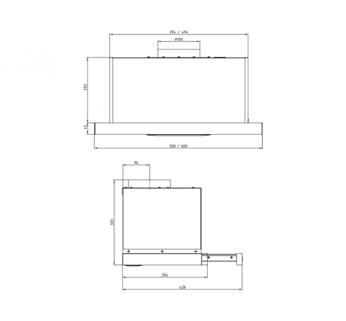 Вытяжка Elikor Slide Glass 50П-1000 черный/черный