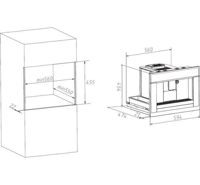 Кофемашина Kuppersberg KCM 182 Black встраиваемая