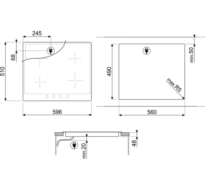 Варочная панель SMEG P864AO электрическая