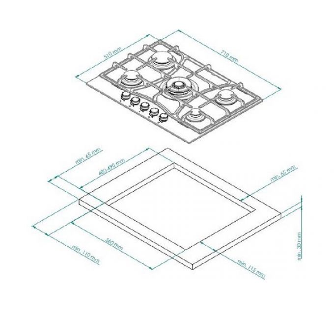 Варочная панель Kuppersberg FS 710 C Bronze газовая