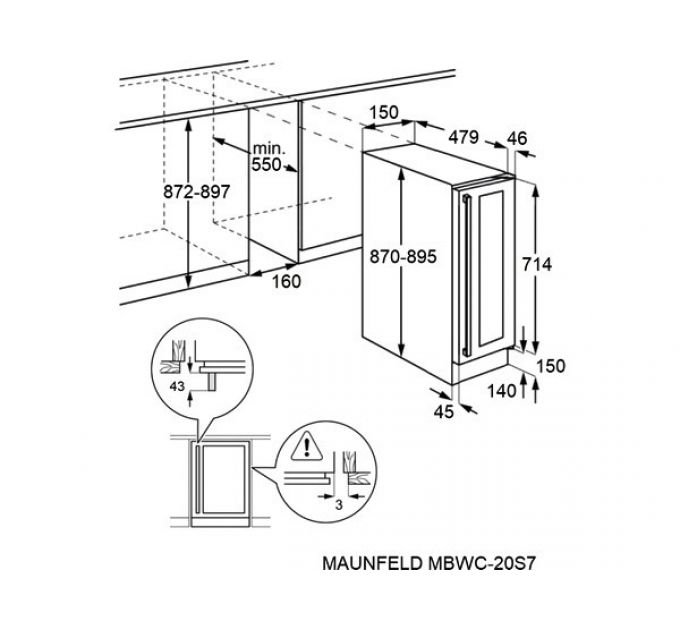 Винный шкаф MAUNFELD MBWC-20S7 встраиваемый