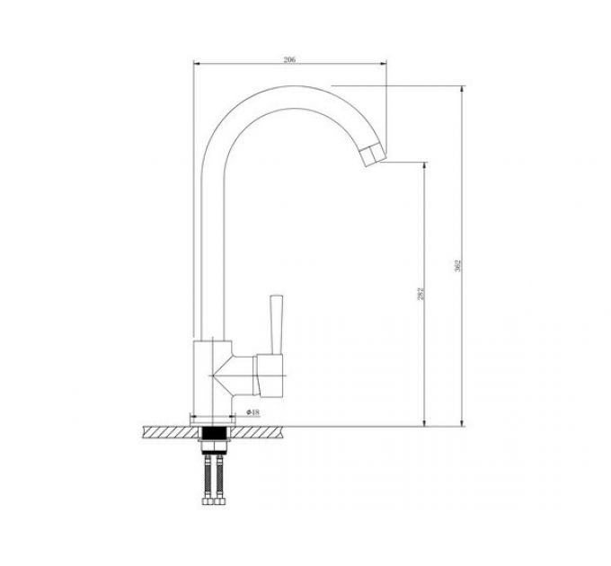 Смеситель Gamma Stone GS-014 черный 308