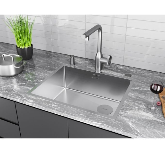 Мойка Paulmark Next-skew 54 uni PM885444-BS, брашированная нерж. сталь