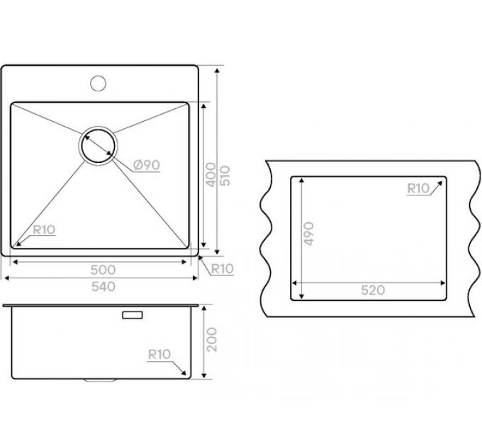 Мойка Kuchenstern WERK 60 вороненая сталь