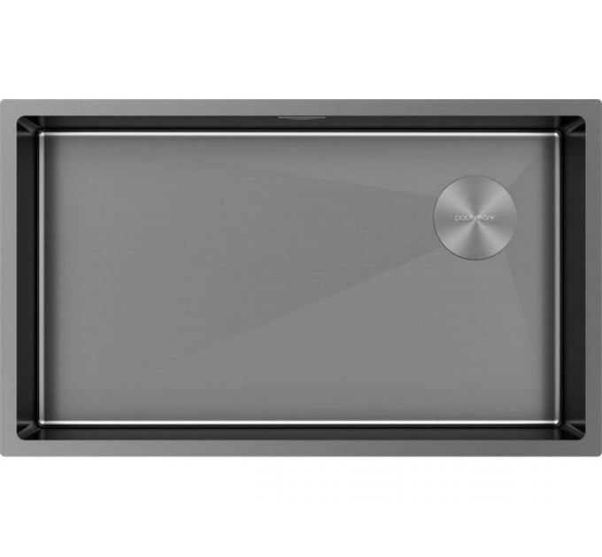 Мойка Paulmark Next-skew 74 uni PM887444-GM, вороненая сталь
