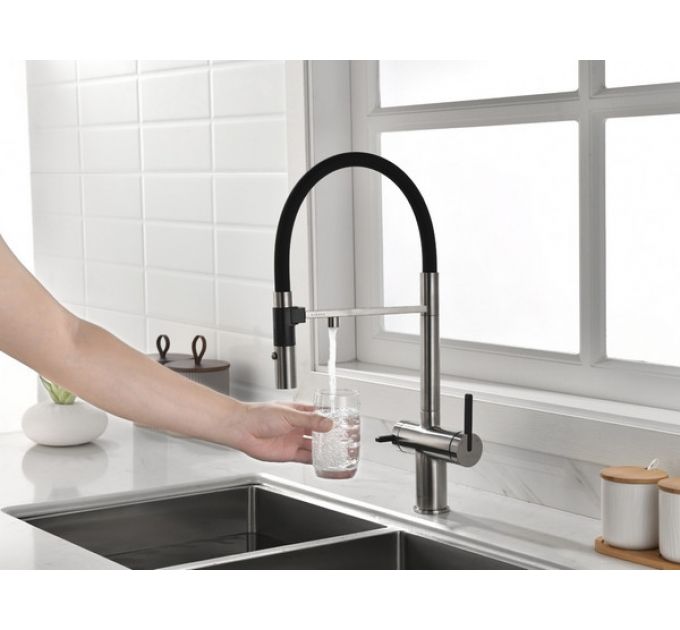 Смеситель Paulmark Gravity Gr213888-BS, брашированная нерж. сталь