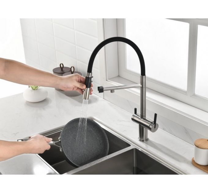 Смеситель Paulmark Gravity Gr213888-BS, брашированная нерж. сталь