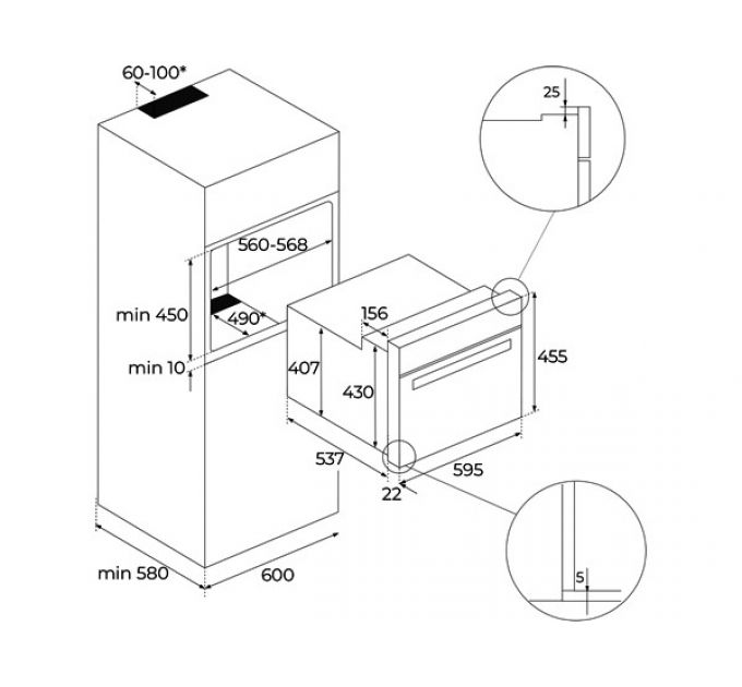Духовой шкаф TEKA HLC 8470 SC NIGHT RIVER BLACK (111230011) компактный с пароваркой