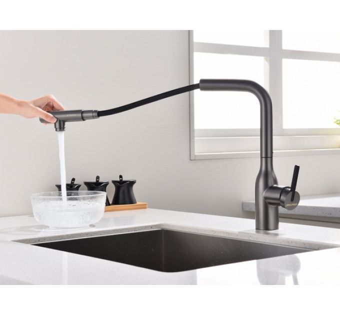 Смеситель Paulmark Viper Vi213105-GM (B), вороненая сталь (беретта)